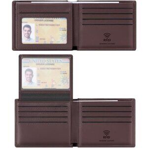 Genuine Leather Wallet for Men with Gift Box - Brown3